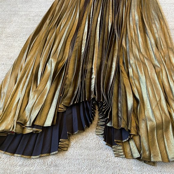 Elie Tahari Metallic Pleated Midi Skirt NWT - Picture 6 of 10